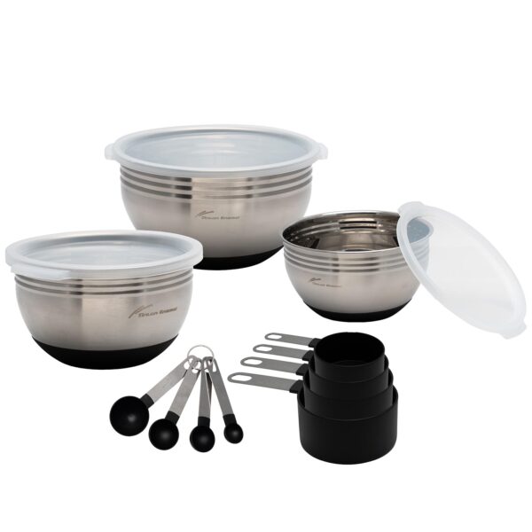 Mixing bowls with LIDS, stainless steel mixing bowls with airtight LIDS for space-saving mixing bowls suitable for cooking, baking, preparation and food storage